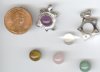 1 Sterling Silver Turtle Charm (Turtle or Star) with 5 round interchangeable Semi-Precious Stones